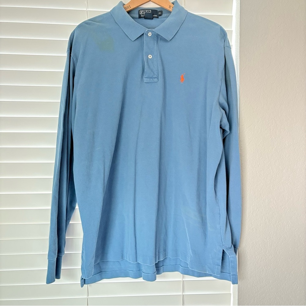 Polo Ralph Lauren Men’s Blue Long Sleeve Polo Shirt Size XL